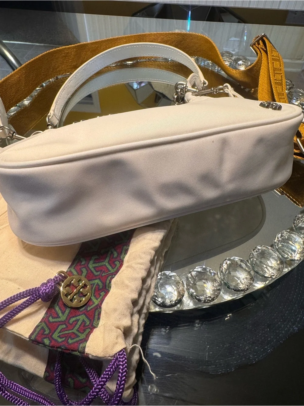 NWOT Tory Burch  Small 151 Mercer Spazzolato Crescent Bag